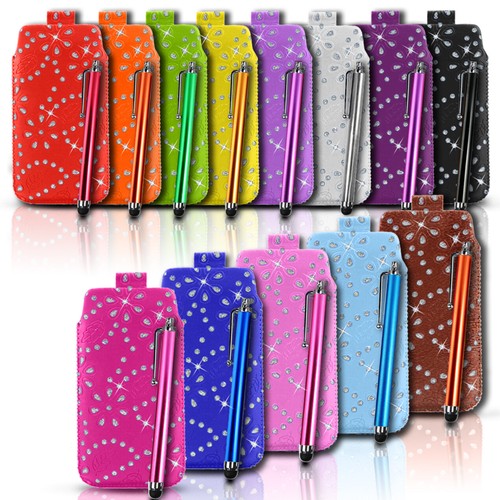 Diamond bling leather pull tab - leather,