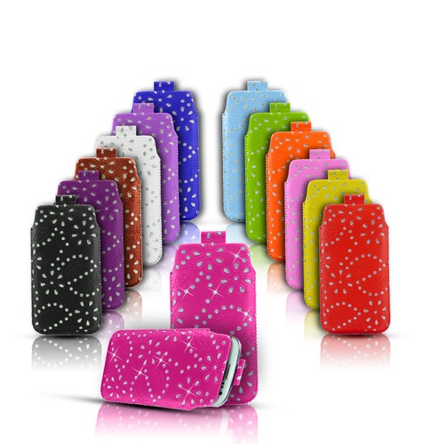 Diamond bling leather pull - leather,
